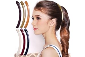 ‎RC ROCHE ORNAMENT RC ROCHE 6 Stück Banana Clip Bananenspange Haare Haarspangen Damen Pferdeschwanz Haarklammer Mädchen Krallenklammern Fisch Zähne, Medium Klassisch Multifarben