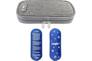 MABANOCOTA Insulin Cooler Case,Diabetic Travel Case Diabetes Medical Cool Bag with 2 Reusable Ice Packs for Medications Diabetes Pen and Supplies Packs (Grey)