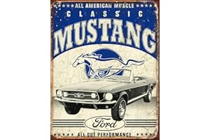 ABLERTRADE Tabletrade Plaque en métal style vieilli pour voiture Motif Mustang 20,3 x 30,5 cm