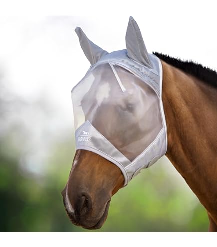 Maschera Antimosche Per Cavallo Harrison Howard - Protezione UV Con Orecchie, Taglia Extra - Foto 6
