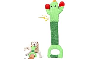 Iokheira Jouet pour Chien Couineur, Jouet Interactif en Peluche à Mâcher, Jouet en Peluche pour Chien aux Chiens de Grande, Moyenne et Petite Chiots, Cadeau de Noël, Cactus