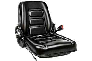 TICSEA Sedile universale per carrello elevatore con schienale regolabile, cintura di sicurezza e interruttore di posizione dell'operatore, per trattore, escavatore Skid Loader Terne Dozer Sollevatore
