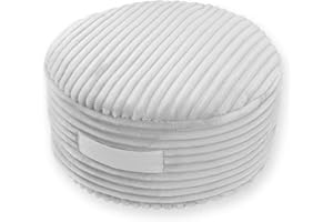 ‎AMILIAN Amilian Sitzkissen Sitzpuff Sitzpouf Puff Bezug aus 100% Baumwolle ca. 40 cm Durchmesser 16 cm hoch für Kinder weiche Füllung Fußhocker Kissen Bodenkissen Sitzsack Plüsch Grau