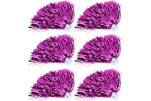 6pcs Pom-Pom Girl Pompons, pour Escouade Scolaire Cheer Sports Party Dance Accessoires 7 Couleurs(Rose Rouge), Sac De Sport