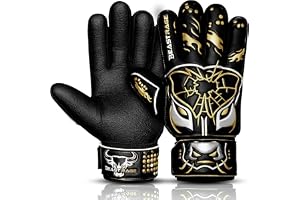 BEAST RAGE Målvaktshandskar för barn – Premiumhandskar med halkfritt Super Grip, 3+4 mm laminerad handflata, lätt ovansida (3+4 mm), justerbart handledsband; för barn, ungdomar och vuxna