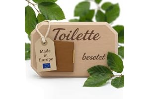 Toalettskylt för gäster, WC – upptagen skylt toalett fri/upptagen – toalettskylt självhäftande av lönnträ 12 x 8 cm – toalett