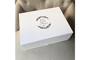 THE BIRTHING SHIRT COMPANY Baby's Keepsake and Memory Box, a Beautiful Silver Embossed Box and 12 Piece Set, Perfect for a boy or a Girl - a Wonderful Gift for New or Expecting Parents to Cherish.