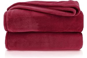 heimtexland Kuscheldecke flauschig Flanell Wohndecke warm Oekotex Tagesdecke Überwurf Sofadecke fusselfrei Fleecedecke Super Soft XL Decke 150x200 cm Typ380 Bordeaux weinrot