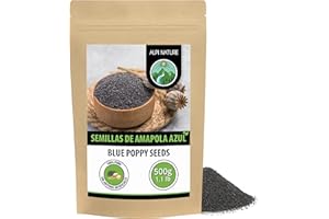 Alpi Nature Semillas de Amapola 500g, Semillas de Amapola Azul Enteras para Cocinar y Hornear