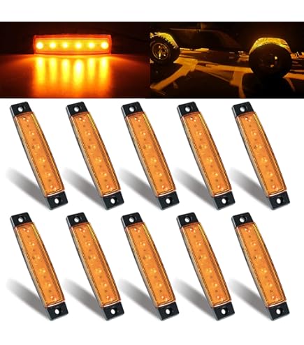 Luci Marker Ovali Arancione Ambra 20 LED X4 12V 24V Neon Per