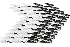 culiclean Clothes Pegs for Washing Line Strong Soft Grip 40 pcs "Soft Clips" black white white black - Non Slip Heavy Duty Large Plastic Laundry Peg Washing Pegs Secure Grip Rubber Mark Free