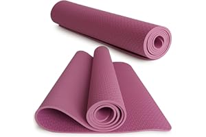 NAWA HOME & WORK NAWA Home Esterilla Yoga Antideslizante | Alfombrilla Ejercicio Gruesa 6mm | Ideal para Pilates y Yoga | Controla Tus Movimientos | Gran Tamaño 183cm x 80cm, Color Lila