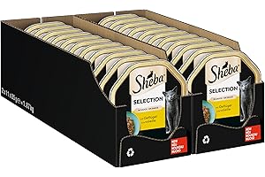 Sheba Selection in Sauce – Katzenfutter mit Geflügelhäppchen in Sauce für ausgewachsene Katzen – 22 x 85g Katzennahrung