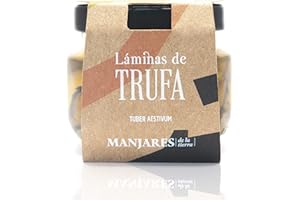 MANJARES DE LA TIERRA Láminas de Trufa Negra Tuber Aestiuvum en Aceite de Oliva Virgen Extra del Bajo Aragón, Teruel. Producto de España -15 gr