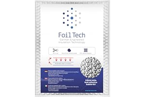 FOIL TECH GERMAN ENGINEERED INSULATION TECHNOLOGY Radiator Foil Insulation with Self-Adhesive Pads - 3.6mm Extra Thick Radiator Foil for Home – 5m x 0.6m – Bubble Radiator Foil - Reduces Heat Loss – Safe & Durable