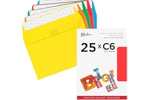 Blake Creative Colour C6 114 x 162 mm 120 g/m² Enveloppes Bande Adhésive (15123) Couleurs Vives Assorties - Boîte de 25