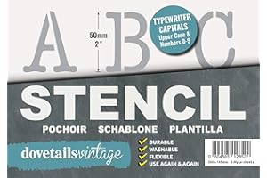 Dovetails Vintage Letter Stencil 50 mm Tall Typewriter Style Capital Letters and Numbers.