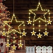 Weihnachtsbeleuchtung Fenster – 3er-Set Schneeflocken, 10 LEDs, Batteriebetrieben, Mit Saugnapf & Klebehaken IP44 Weihnachtslichter