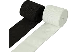 Shelver Elastic for Sewing, Wide Waistband Elastic in Widths: 20/25/40/50/75mm (Black, 40mm x 3m)