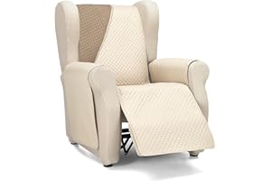 Martina Home Diamond Copridivano imbottito 1 Posto/Relax - Beige/Pelle