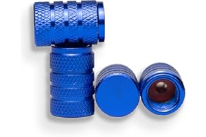 AVEELO VENTILKAPPEN 4er-Set Alu Ventilkappen für Auto Motorad Fahrrad Roller und Anhänger Radventilkappen Reifenventilkappen Ventildeckel Autoventilkappen car Valve caps (Blau)
