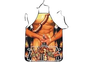 WOO LANDO Fartuch kuchenny i fartuch do grillowania dla mężczyzn – 73 x 57 cm – zabawny pomysł na prezent do grillowania