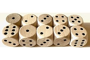 Spieltz Cubo per occhi in legno, extra grande (20 mm), ad esempio per giochi XL, per bambini piccoli, per anziani (10 cubi, natura con occhi neri)