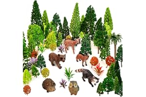 OrgMemory Alberi per Modellismo, 48pz, 4-16 cm, Paesaggi Ferroviari, Alberi Finti Diorama, Alberi di Plastica per Progetti, Modello Misto Alberi