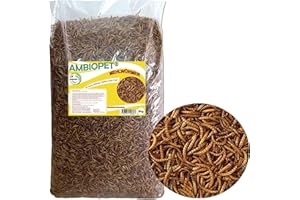 UINCLU Naturprodukt Ambiopet 5 kg Mehlwürmer getrocknet für Nager Vögel Reptilien Fisch Igel auch Koifutter