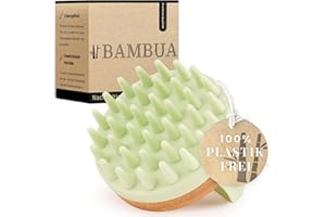‎BAMBUA BAMBUA Kopfhaut Massagebürste - (Anti-Schuppen Effekt) Kopfmassage Bürste - Zur Kopfmassage beim Duschen - Premium Scalp Massager - inkl. E-Book „Gesunde Kopfhaut“ (Grün)
