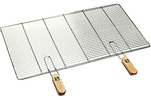 GRILLROSTPROFI Edelstahl Rost Grillrost - rechteckig und rund - Grill Rost Grössenauswahl (82 x 43 cm mit Griffen)