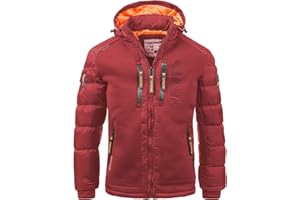 GEOGRAPHICAL_UD Geographical Norway męska pikowana kurtka zimowa z kapturem – ciepła kurtka Anorak S-7XL Outdoor SKI snowboard kurtka z kapturem na zimę/jesień w zestawie z Beanie UD