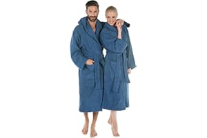 CelinaTex S-XXXL Bademantel Kapuze oder Schalkragen Uni lang aufgesetzte Taschen Damen Herren Unisex warm Frottee Baumwolle OEKO-TEX