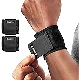 CAMBIVO Wrist Supports 2 Pack, Adjustable Compression Wrist Straps for Carpal Tunnel, Wrist Brace, Pain Relief, Lifting Strap
