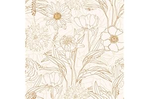 Alzkkll Selbstklebende Tapete Blumen, 300 * 44.5cm Verdicken Gold/Weiß Tapete Vintage Blume Blatt Tapete Selbstklebend Wandverkleidung Selbstklebend Möbelfolie für Wand Möbel Regal Liner Dekor
