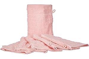 De Witte Lietaer 194835 Confezione da 6 guanti da bagno Cotone Rosa 15 x 20 cm