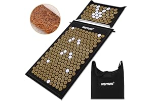 ‎MEIYUKI MEIYUKI Akupressurmatte Mit Kissen, Akupressur-Set Mit Akupressur-Kissen Und Tragetasche, Magnetisches Akupressur-Kissen Zur Linderung Von Rückenschmerzen Und Förderung Der Blutzirkulation.