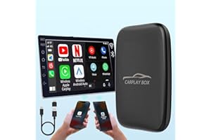 QUANLEX 2 in 1 Wireless CarPlay Adapter & Android Auto Wireless Adapter, Plug & Plug Wireless CarPlay Adapter for iPhone Convert Wired to Wireless CarPlay Dongle Built in Netflix YouTube TF for Cars from 2015