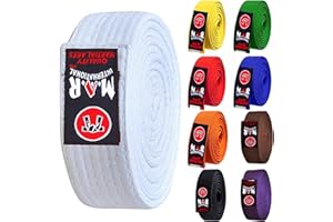 MAR INTERNATIONAL MAR | Martial Arts Belt, Plain Ranking Belt - 100% Cotton | Professional Equipment for All | Coloured Grading Belts, Ideal for Karate, Judo, Taekwondo, Jiu jitsu (220cm - 320cm)