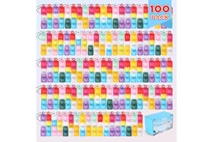 OGNI ORA 100 PCS Mini Pop Fidget it Keyrings for Kids, Valentines Heart Silicone Pop Fidget Keychain Toys Bulk, Party Favours, Push Poping Bubble Sensory Toy Stress Reliever Anti-Anxiety