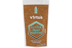 v1rtus Cuivre Glitter peinture cristaux additif 100 g / 3,5 oz pour l'émulsion peinture - Pour une utilisation avec intérieur / extérieur Mur, Plafond, bois, métal, vernis, plat mort, Matt, Soft Sheen