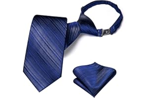 Hi-Tie Silk Boys Tie Set 8-11 Pre-Tied Ties for Boy Blue Red Green Kid Necktie and Pocket Square Set for Wedding