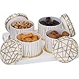 Selvel Royal Linex Airtight Dry Fruit Container Set- 4 Pieces (450mL each), Snacks Serving Bowls with Tray, Classic White, Serving Tray with Bowls for Snacks