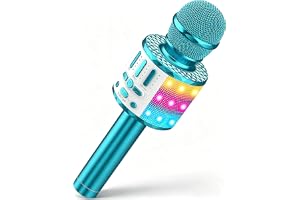 Karaoke trådlös mikrofon, bluetooth karaoke mikrofon med scenljus, bärbar högtalare för barn/vuxna, fest, sjungande disco KTV-klubbar, jul, födelsedag, kväll, presentidé, flicka, kille