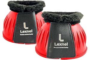 LEXNEL Rubber Bell Boots, Durable Bell Boots for Horse – Superior Hoof Protection and Comfort (Red, L)
