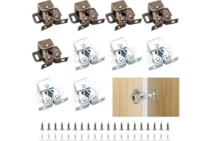 YEYIT 10 piezas Doble Rodillo Gabinete Pestillo Puerta con 40 tornillos para armarios, muebles