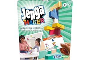 MONOPOLY Hasbro Gaming Jenga Maker, mattoncini in Vero Legno, Gioco di impila la Torre, per Bambini dagli 8 Anni in su, per 2-6 Giocatori