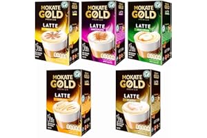 multiple Mokate Gold Premium Latte Selection of 5 flavours Caramel Classic Irish cream Vanilla Macchiato 5x 10 Sachets