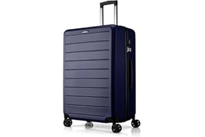 FLIEE Large Suitcase Hard Shell | Aluminum Telescopic Handle | TSA 3 Digit Combination Lock | 4 Dual Spinner Wheels | Lightweight Suitcase Large | Hold Check in Luggage (Blue, Large 28'')
