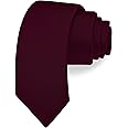 'Branduce 2.4''6cm Solid Pure Color Skinny Tie Plain Slim Necktie for Men'